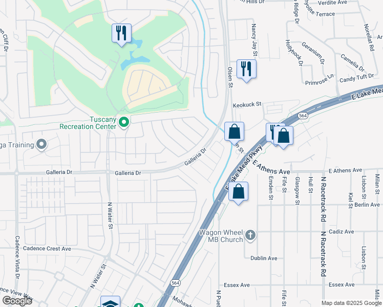 map of restaurants, bars, coffee shops, grocery stores, and more near 625 Viale Machiavelli Lane in Henderson