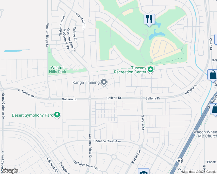 map of restaurants, bars, coffee shops, grocery stores, and more near East Galleria Drive in Henderson