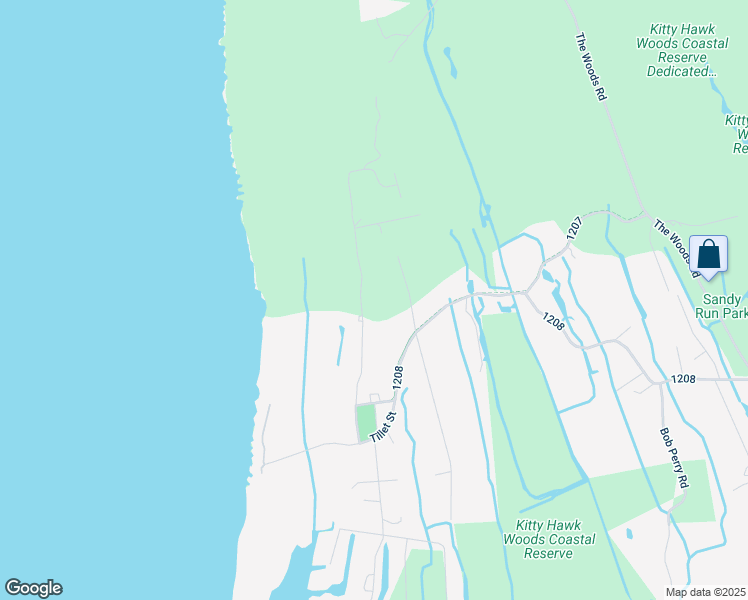 map of restaurants, bars, coffee shops, grocery stores, and more near 4417 Ridge Road in Kitty Hawk