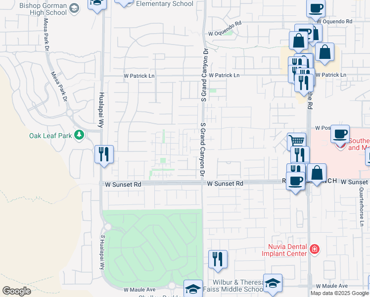 map of restaurants, bars, coffee shops, grocery stores, and more near 6365 Pebblecreek Lodge Way in Las Vegas