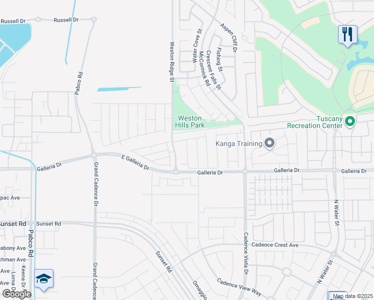 map of restaurants, bars, coffee shops, grocery stores, and more near Lofton Meadows Street in Henderson