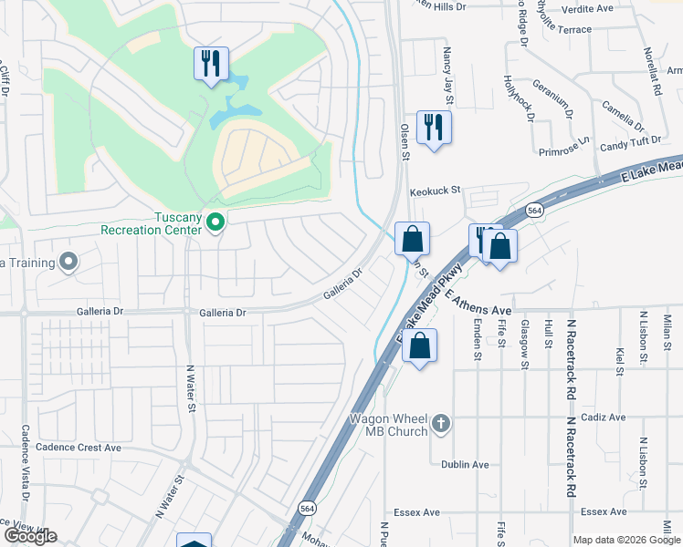 map of restaurants, bars, coffee shops, grocery stores, and more near 633 Viale Machiavelli Lane in Henderson