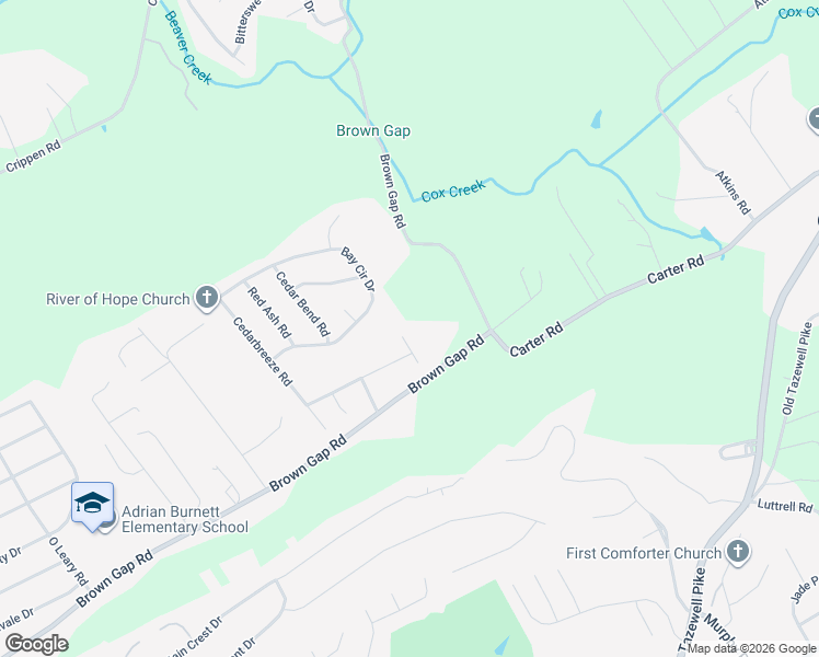 map of restaurants, bars, coffee shops, grocery stores, and more near 6410 Walnut Breeze Lane in Knoxville