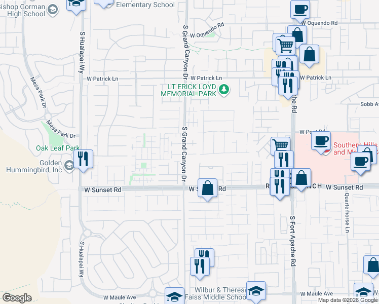 map of restaurants, bars, coffee shops, grocery stores, and more near 9789 West Hanover Grove Avenue in Las Vegas
