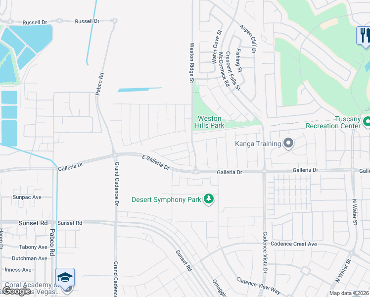 map of restaurants, bars, coffee shops, grocery stores, and more near West Burkholder Boulevard in Henderson