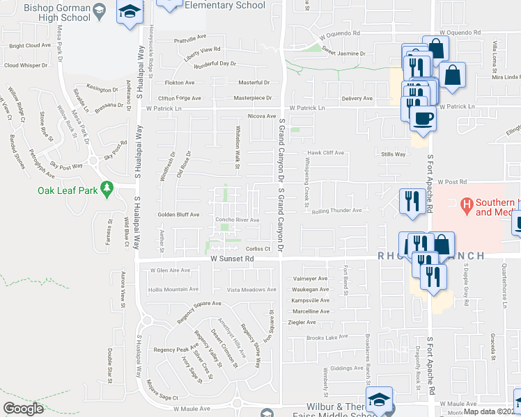 map of restaurants, bars, coffee shops, grocery stores, and more near in Las Vegas