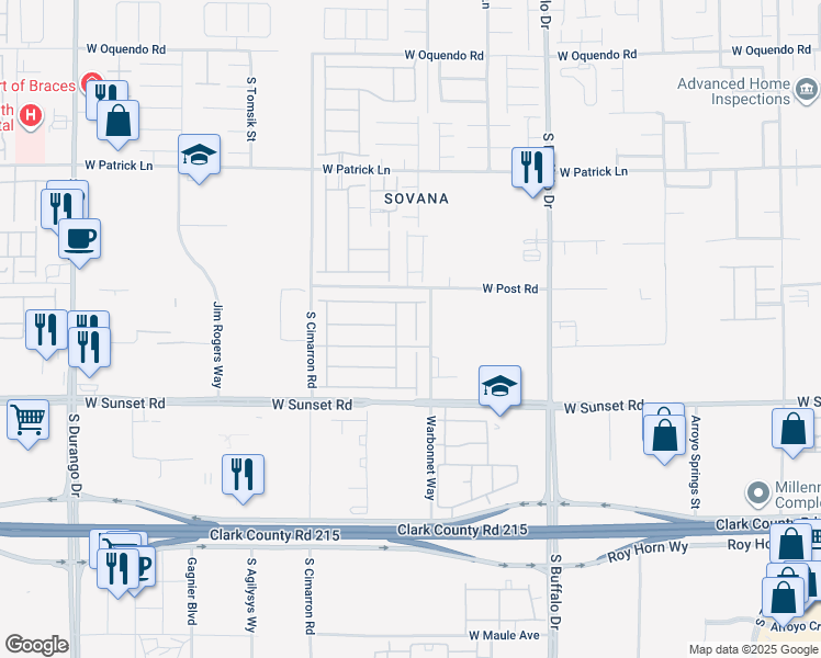 map of restaurants, bars, coffee shops, grocery stores, and more near 6369 Staley Downs Street in Las Vegas