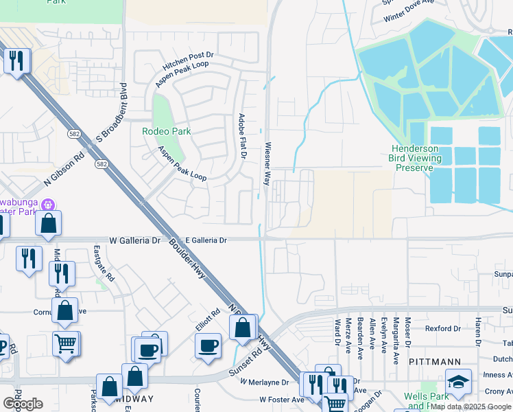 map of restaurants, bars, coffee shops, grocery stores, and more near 828 Angelus Oaks Drive in Henderson