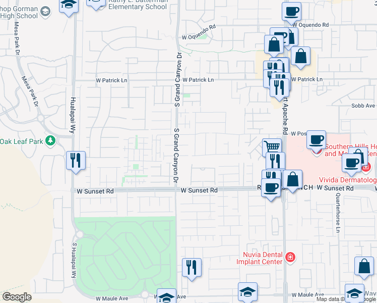 map of restaurants, bars, coffee shops, grocery stores, and more near 9758 West Hanover Grove Avenue in Las Vegas