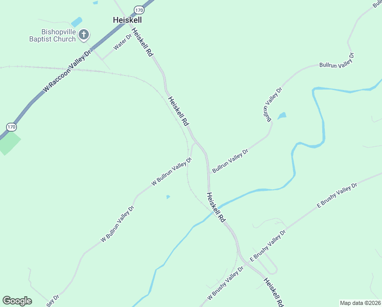 map of restaurants, bars, coffee shops, grocery stores, and more near 102 West Bullrun Valley Drive in Heiskell