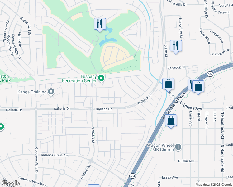 map of restaurants, bars, coffee shops, grocery stores, and more near 1042 Via San Gallo Court in Henderson