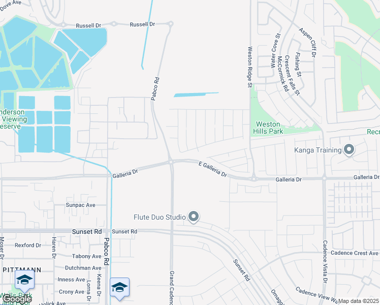 map of restaurants, bars, coffee shops, grocery stores, and more near East Galleria Drive in Henderson