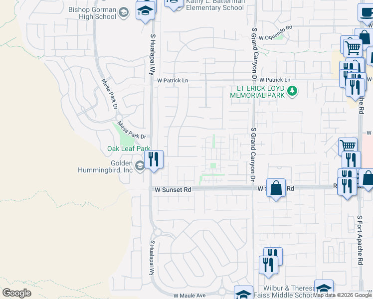 map of restaurants, bars, coffee shops, grocery stores, and more near 10067 Cranbrook Falls Court in Las Vegas