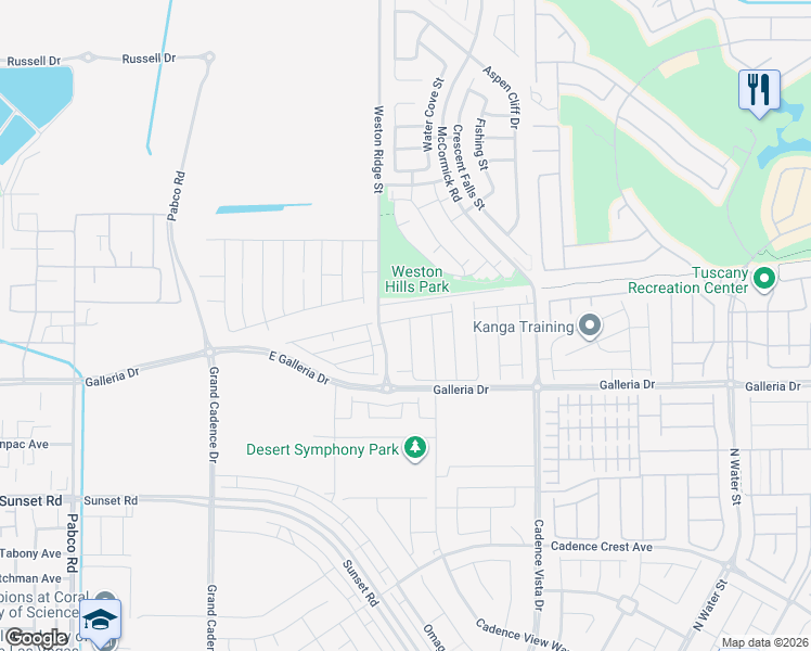 map of restaurants, bars, coffee shops, grocery stores, and more near 117 Royal Cascade Avenue in Henderson