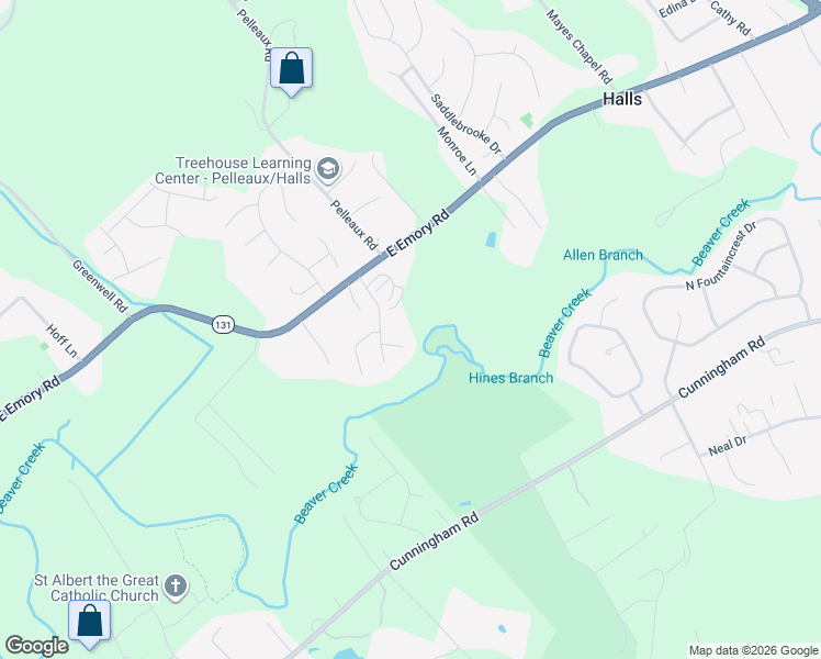 map of restaurants, bars, coffee shops, grocery stores, and more near 3014 Masters Lane in Knoxville