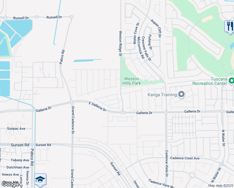 map of restaurants, bars, coffee shops, grocery stores, and more near Vanhoy Avenue in Henderson