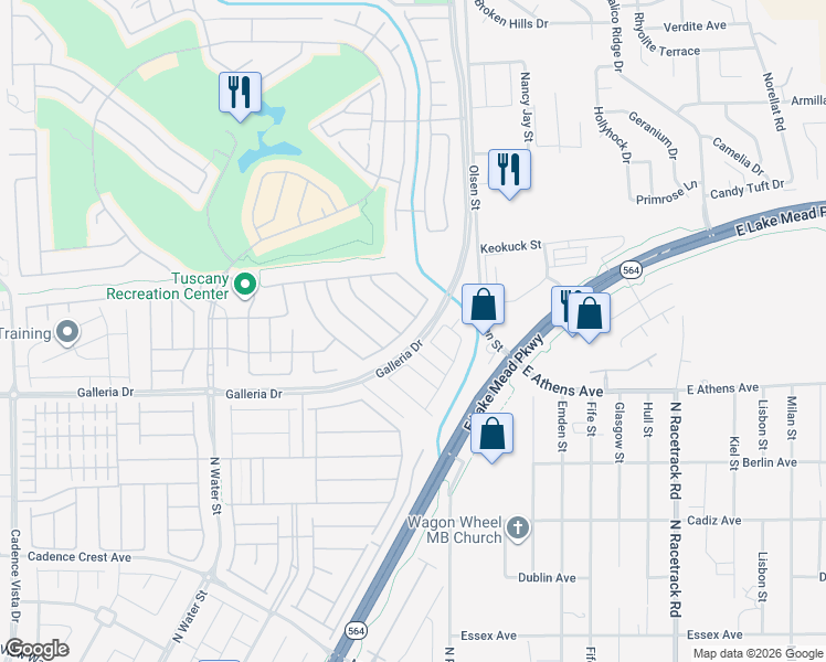 map of restaurants, bars, coffee shops, grocery stores, and more near 653 Viale Machiavelli Lane in Henderson