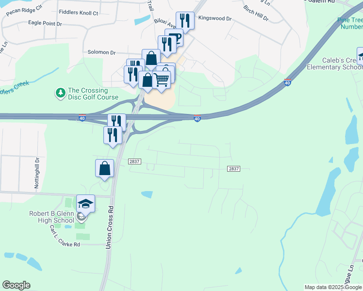 map of restaurants, bars, coffee shops, grocery stores, and more near Sr4312 in Kernersville