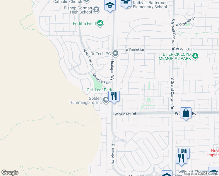 map of restaurants, bars, coffee shops, grocery stores, and more near 6338 Skystone St in Las Vegas