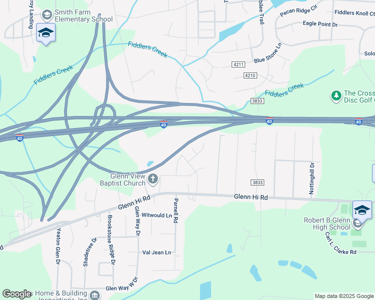 map of restaurants, bars, coffee shops, grocery stores, and more near 728 Ansley Court in Winston-Salem