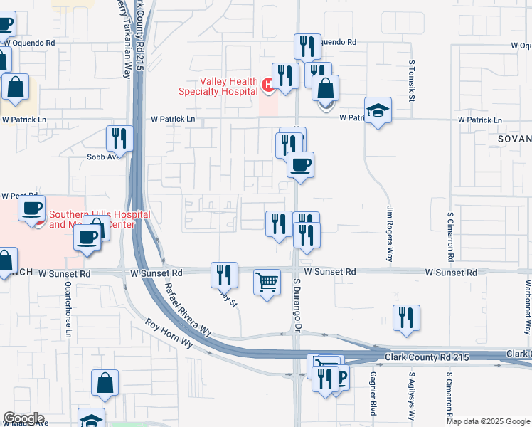 map of restaurants, bars, coffee shops, grocery stores, and more near 6296 Haiku Stairs Street in Las Vegas