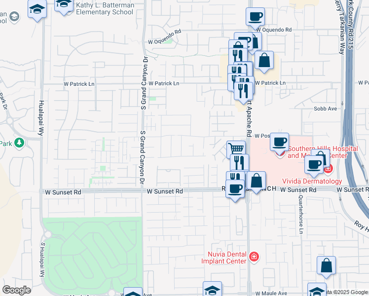map of restaurants, bars, coffee shops, grocery stores, and more near 6336 Fence Post Street in Las Vegas