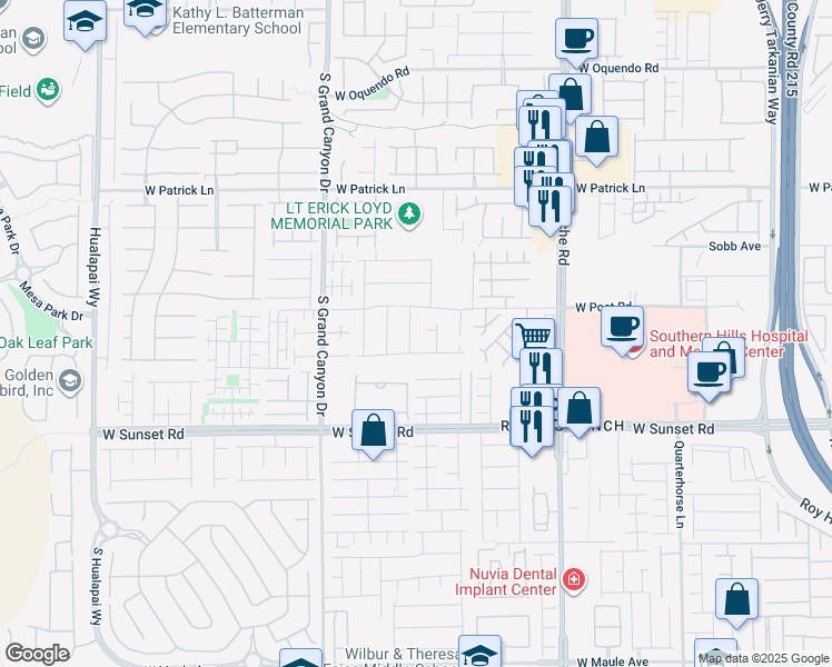 map of restaurants, bars, coffee shops, grocery stores, and more near 6336 Fence Post Street in Las Vegas