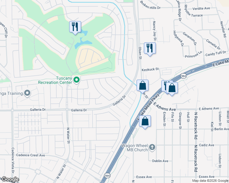 map of restaurants, bars, coffee shops, grocery stores, and more near 1027 Via Nandina Place in Henderson