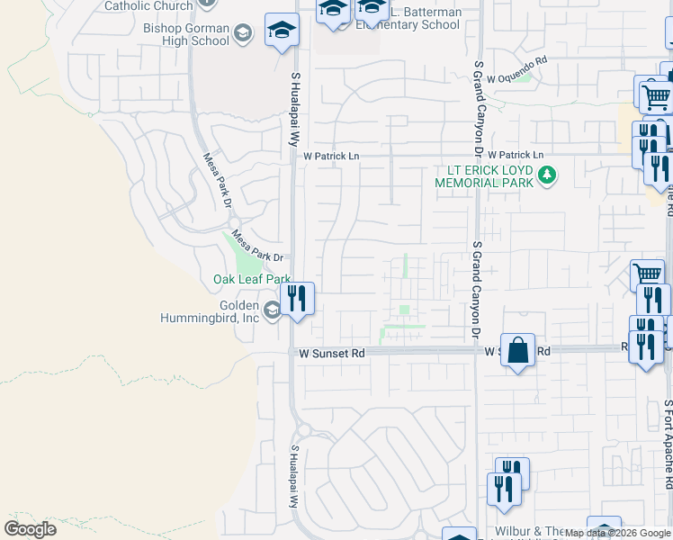 map of restaurants, bars, coffee shops, grocery stores, and more near 6328 Windfresh Drive in Las Vegas