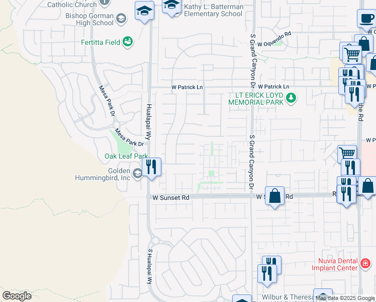 map of restaurants, bars, coffee shops, grocery stores, and more near 10056 Cranbrook Falls Court in Las Vegas
