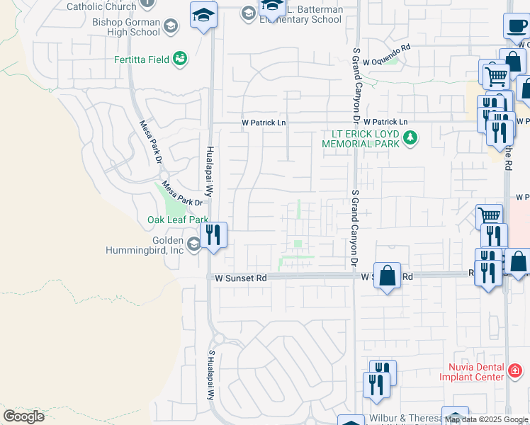 map of restaurants, bars, coffee shops, grocery stores, and more near 10056 Cranbrook Falls Court in Las Vegas