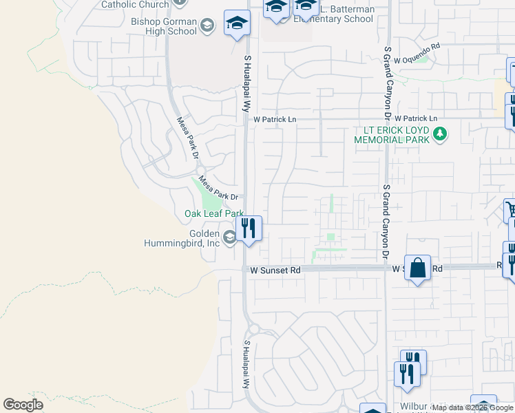 map of restaurants, bars, coffee shops, grocery stores, and more near 6338 Skystone St in Las Vegas