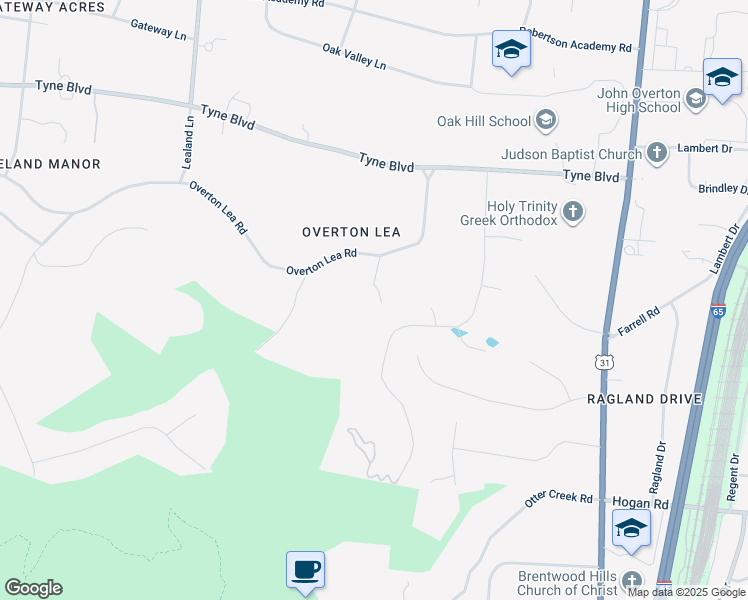 map of restaurants, bars, coffee shops, grocery stores, and more near 917 Overton Lea Road in Nashville