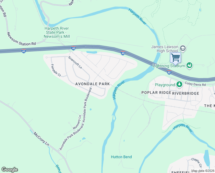 map of restaurants, bars, coffee shops, grocery stores, and more near 772 Wolfeboro Lane in Nashville