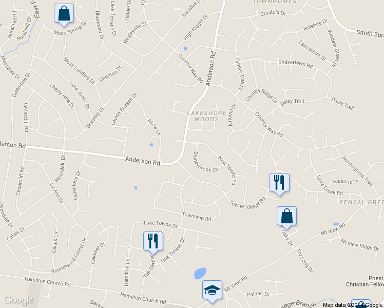 map of restaurants, bars, coffee shops, grocery stores, and more near 3113 Stoneybrook Circle in Nashville