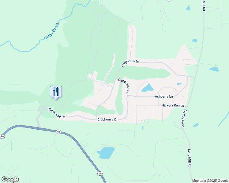 map of restaurants, bars, coffee shops, grocery stores, and more near 545 Long View Drive in Youngsville