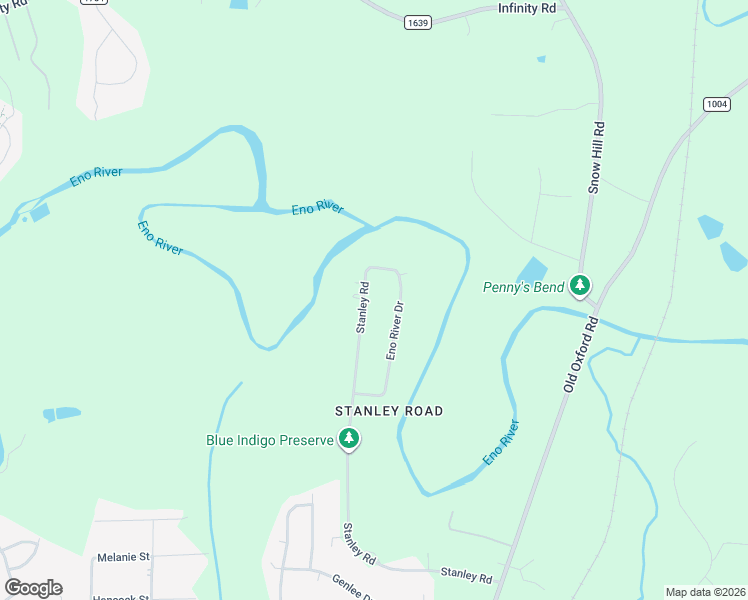 map of restaurants, bars, coffee shops, grocery stores, and more near 5419 Eno River Drive in Durham