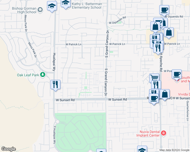 map of restaurants, bars, coffee shops, grocery stores, and more near 6330 Yampa River Way in Las Vegas