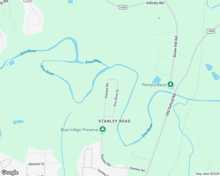 map of restaurants, bars, coffee shops, grocery stores, and more near 5419 Eno River Drive in Durham