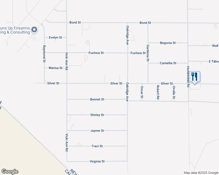 map of restaurants, bars, coffee shops, grocery stores, and more near 2331 Silver Street in Pahrump