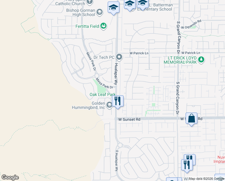 map of restaurants, bars, coffee shops, grocery stores, and more near 6338 Skystone St in Las Vegas