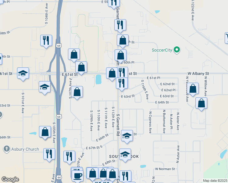 10968 East 61st Street, Tulsa OK Walk Score