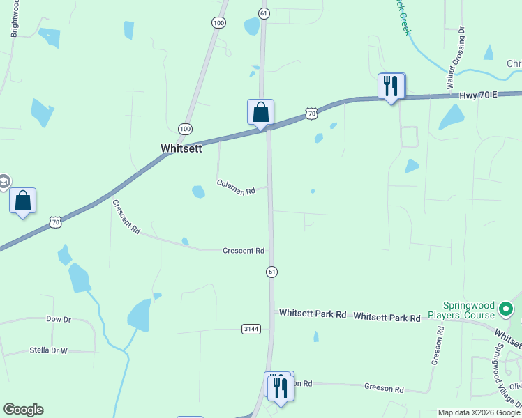 map of restaurants, bars, coffee shops, grocery stores, and more near 714 North Carolina 61 in Whitsett