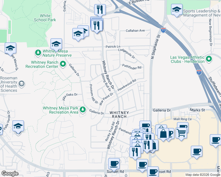 map of restaurants, bars, coffee shops, grocery stores, and more near in Henderson