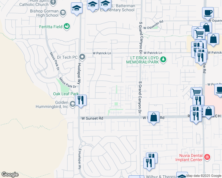 map of restaurants, bars, coffee shops, grocery stores, and more near 9979 Erie Stream Way in Las Vegas