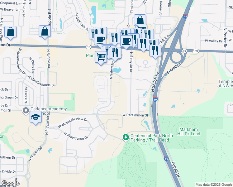 map of restaurants, bars, coffee shops, grocery stores, and more near 625 N Betty Jo Dr in Fayetteville