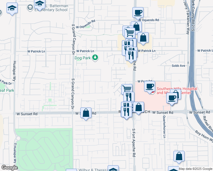 map of restaurants, bars, coffee shops, grocery stores, and more near 6323 Dollar Court in Las Vegas