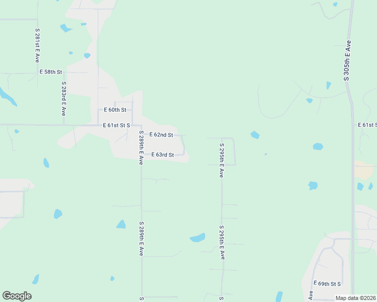 map of restaurants, bars, coffee shops, grocery stores, and more near 29206 East 63rd Street in Broken Arrow