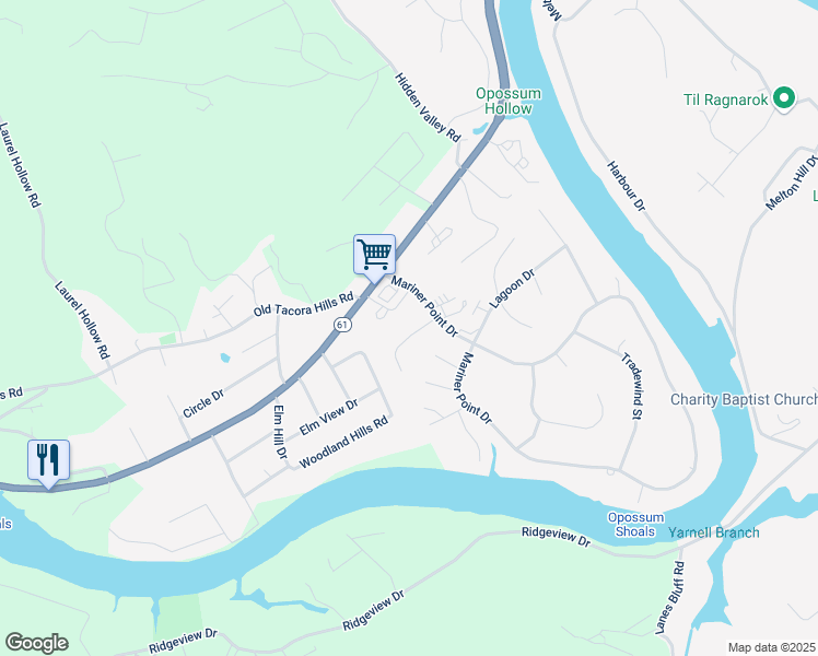 map of restaurants, bars, coffee shops, grocery stores, and more near 707 Marlin Lane in Clinton