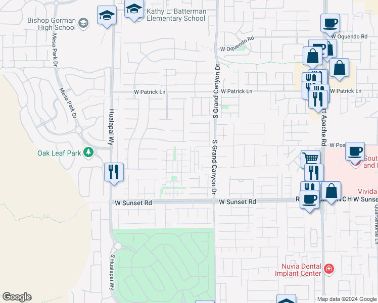 map of restaurants, bars, coffee shops, grocery stores, and more near 6321 Yampa River Way in Las Vegas